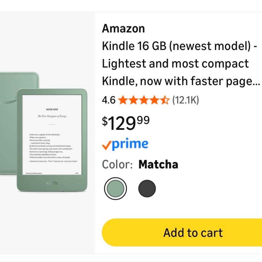 Amazon Kindle 16 GB - Matcha